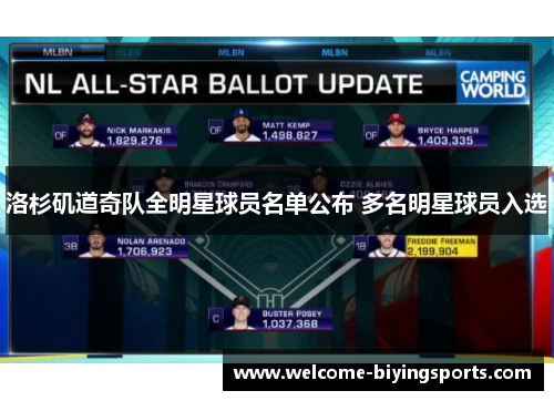 洛杉矶道奇队全明星球员名单公布 多名明星球员入选