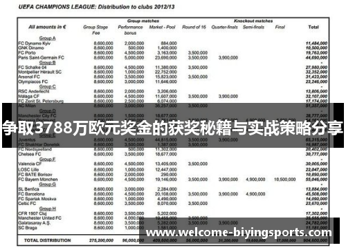 争取3788万欧元奖金的获奖秘籍与实战策略分享