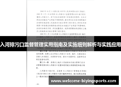 入河排污口监督管理实用指南及实施细则解析与实践应用