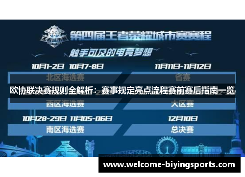 欧协联决赛规则全解析：赛事规定亮点流程赛前赛后指南一览