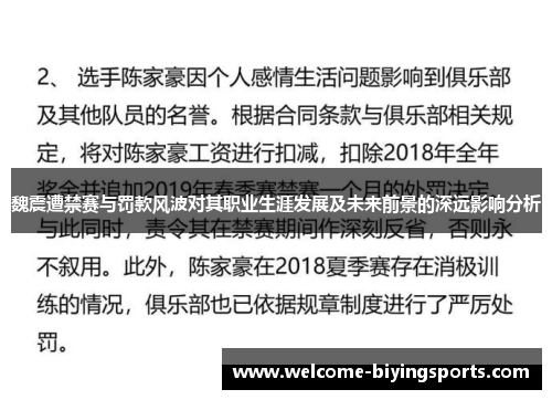 魏震遭禁赛与罚款风波对其职业生涯发展及未来前景的深远影响分析